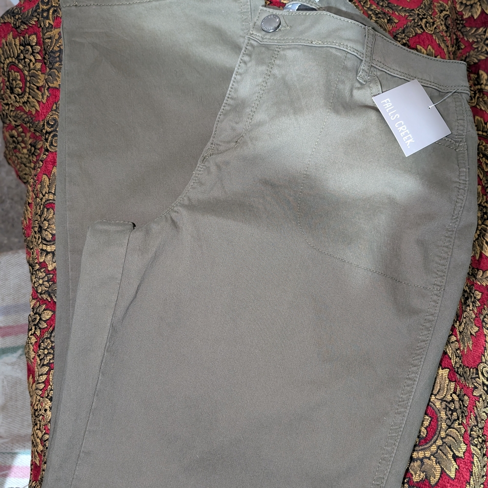 Falls Creek Women's Army Green Cargo Jeans